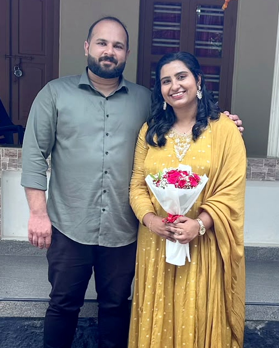 Engagement day, with the bouquet